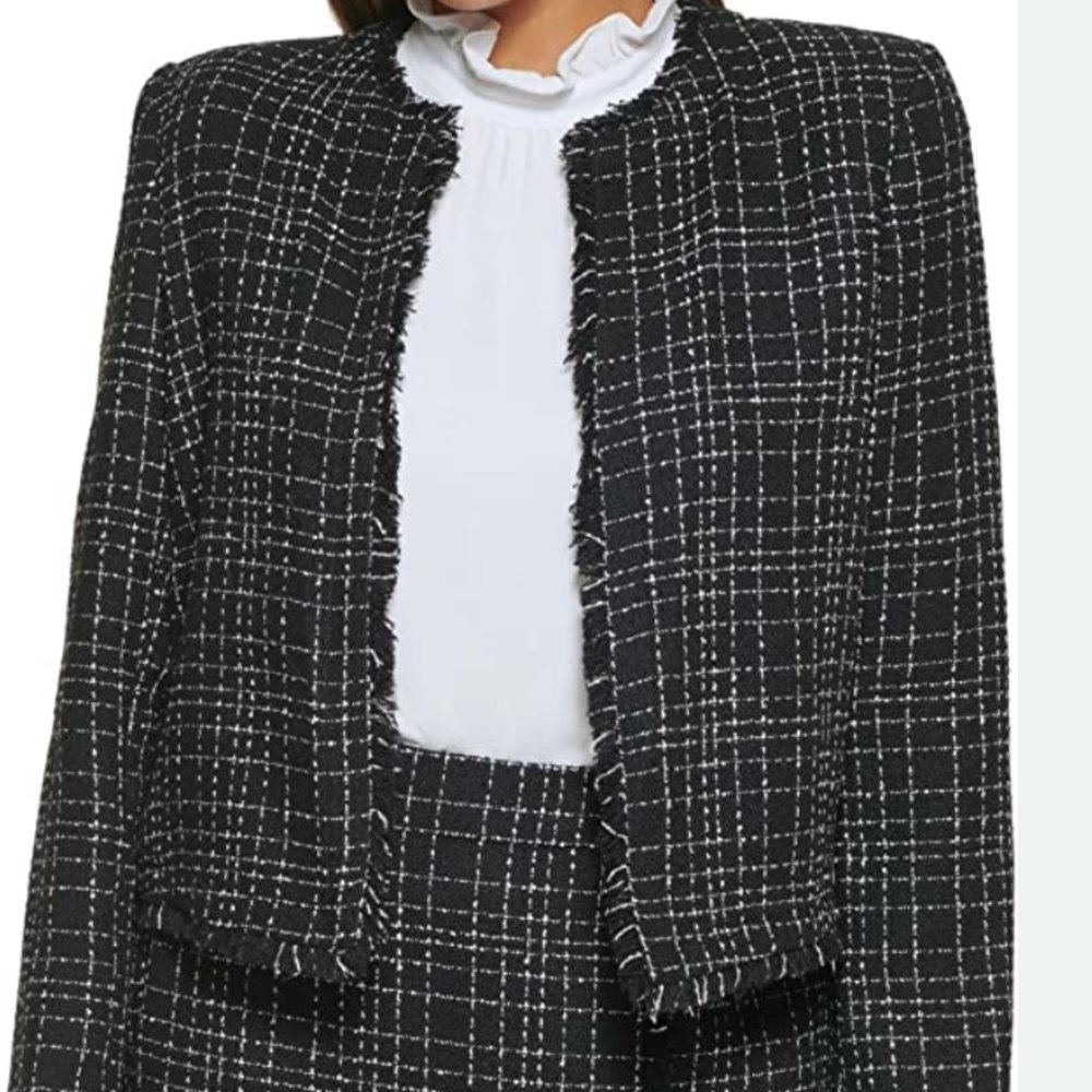 NWT Calvin Klein Tweed Black and White Jacket